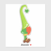 Saint Patrick's Day, Lucky Clovers, Cute Gnome Sticker (Vel)