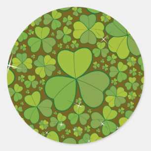 Saint Patrick's Day Lucky Clovers Shamrock Irish Ronde Sticker