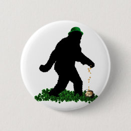Saint Patrick's Day Lucky Sasquatch Ronde Button 5,7 Cm