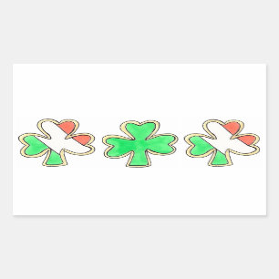Saint Patrick's Day Lucky Shamrock Clover-Stickers Rechthoekige Sticker