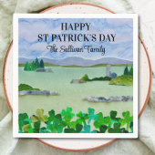 Saint Patrick's Day Lucky Shamrock Custom Name Servet