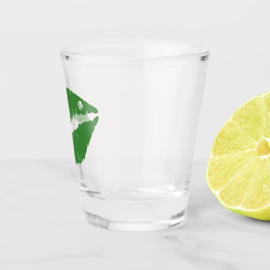 Saint Patrick's Day Lucky Shamrock Lips Irish Shot Glas (Rechts)