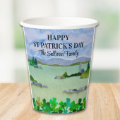 Saint Patrick's Day Lucky Shamrock Personalized Papieren Bekers