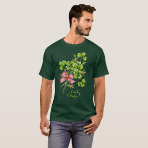Saint Patrick's Day Lucky Shamrocks Elegant Vintag T-shirt