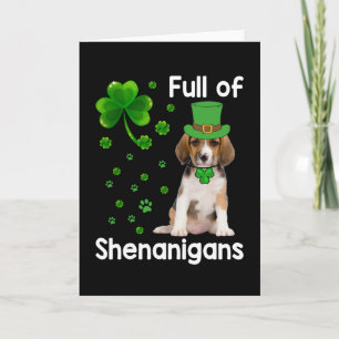 Saint Patrick's Day Lucky Shenanigan Beagle Dog Kaart