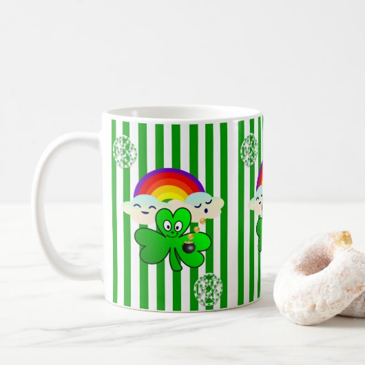 Saint Patrick's Day Mug Shamrock (Avec donut)