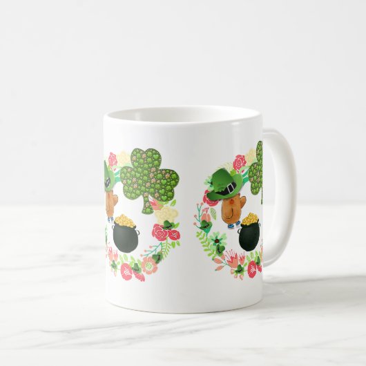 Saint Patrick's Day Mug Teddy Bear (Devant droit)
