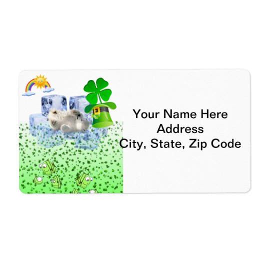 Saint Patrick's Day Ours polaire Étiquette (Devant)