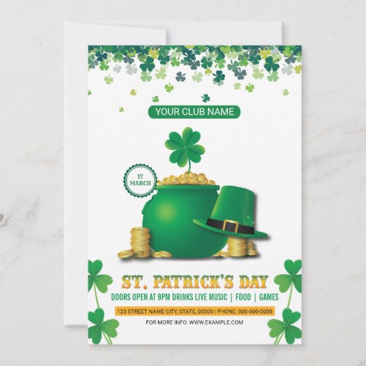 Saint Patricks Day Party Invitation (Devant)