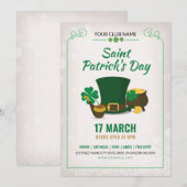 Saint Patricks Day Party Invitation (Devant / Derrière)