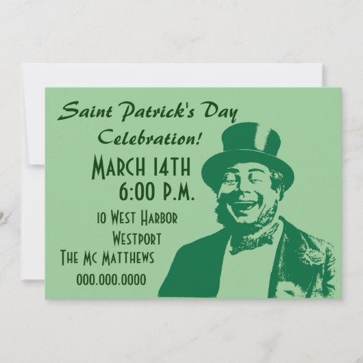 Saint Patrick's Day Party of Irishman Invitation Kaart (Voorkant)