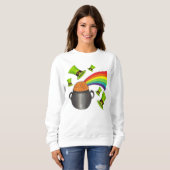 Saint Patrick's Day Pot o Gold Rainbow Leprechaun Trui (Voorkant volledig)