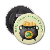 Saint Patrick's Day Pot of Gold Party Button Flesopener (Voorkant)