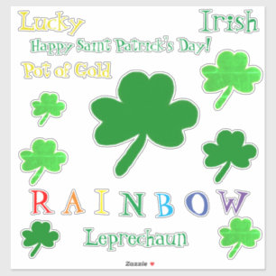 Saint Patrick's Day Regenboog Shamrocks Vinyl Sticker