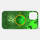 SAINT PATRICK'S DAY SHAMROCK GREEN DAMASK Case-Mate iPhone CASE (Achterkant (horizontaal))