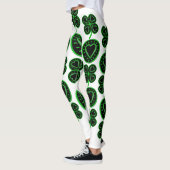 Saint Patrick's Day Shamrock Heart Leggings 4 (Gauche)