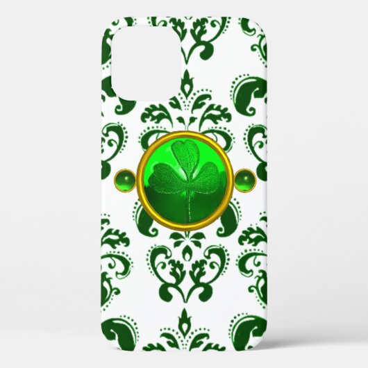 SAINT PATRICK'S DAY SHAMROCK MET GREEN DAMASK Case-Mate iPhone CASE (Achterkant)