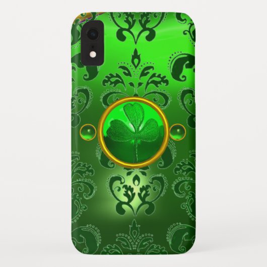 SAINT PATRICK'S DAY SHAMROCK MET GREEN DAMASK Case-Mate iPhone CASE (Achterkant)