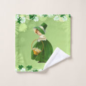 Saint Patricks Day Shamrock mignon Lucky Girl Gree (Gant de toilette)