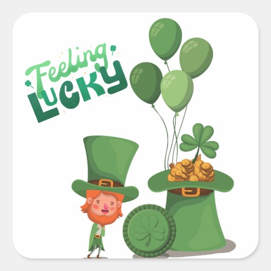 Saint Patrick's Day, Shamrock Vierkante Sticker (Voorkant)