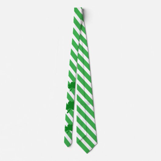 Saint Patrick's Day Shamrocks Groene Witte Strepen Stropdas (Achterkant)