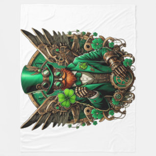 Saint Patrick's Day steampunk klaver Fleece Deken