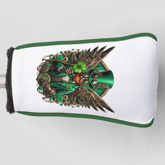 Saint Patrick's Day steampunk klaver Golfheadcover (Voorkant)