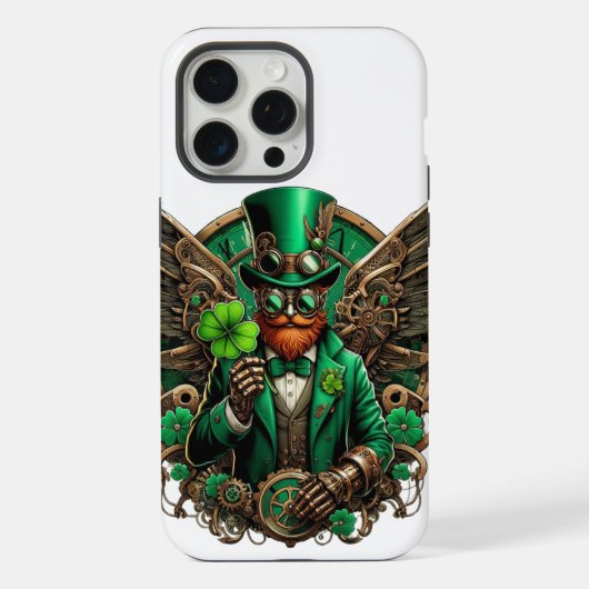 Saint Patrick's Day steampunk klaver iPhone Hoesje (Achterkant)