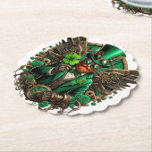 Saint Patrick's Day steampunk klaver Kartonnen Onderzetters (Gekanteld)