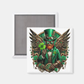 Saint Patrick's Day steampunk klaver Magneet (Voorkant / Achterkant)