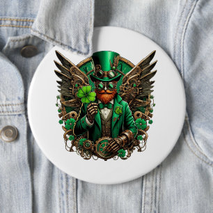 Saint Patrick's Day steampunk klaver Ronde Button 6,0 Cm