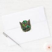 Saint Patrick's Day steampunk klaver Vierkante Sticker (Envelop)