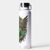 Saint Patrick's Day steampunk klaver Waterfles (Achterkant)