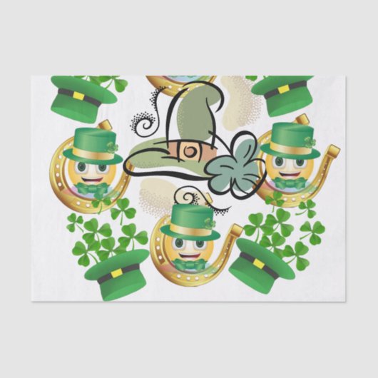 Saint Patrick's Day Tissue Paper Hoefijzer Tissuepapier (Voorkant)