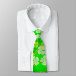 Saint Patrick's Day Tons de Cravate Shamrock verte