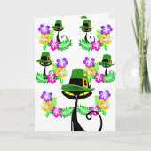 Saint Patrick's Day Wenskaart Kat Bloemen Kaart (Voorkant)