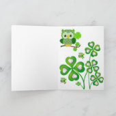 Saint Patrick's Day Wenskaart Uil Kaart (Binnen)