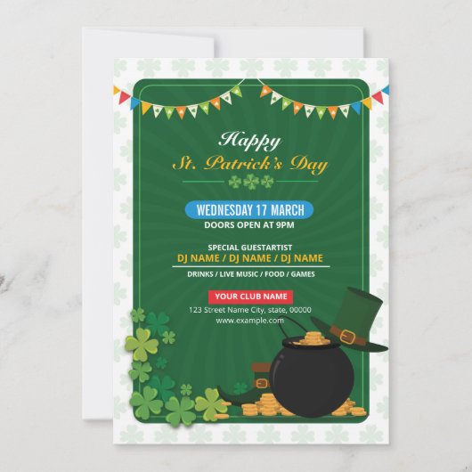 Saint Patricks Flyer-uitnodiging Kaart (Voorkant)