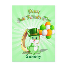 Saint Patrick's Green Bunny Cartoon