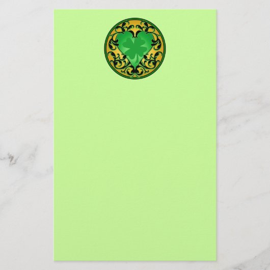 Saint Patrick's Heart Lucky Charm Briefpapier (Voorkant)