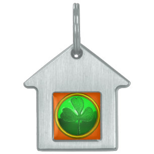 SAINT PATRICK'S KELTISCHE HART, SHAMROCK, sinaasap Huisdieren Naamplaatje