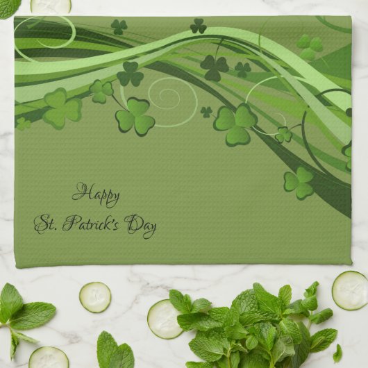 Saint Patrick's Keuken Handdoek Floral Green (Gevouwen)