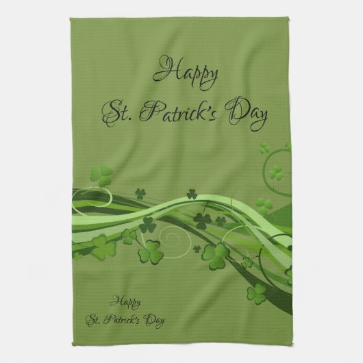 Saint Patrick's Keuken Handdoek Floral Green (Verticaal)
