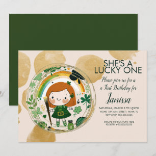 Saint Patricks Lucky Birthday Girl Shamrock Artist Kaart