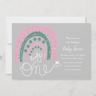 Saint Patricks Lucky Birthday Hand Drawn regenbow Kaart