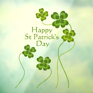 Saint Patrick's Lucky Charm Shamrocks  Cute Raamsticker