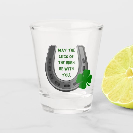 Saint Patrick's Lucky Hoefijzer Shot Glas (Voorkant)