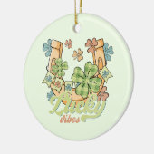 Saint Patrick's Lucky Vibes Keramisch Ornament (Links)