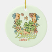 Saint Patrick's Lucky Vibes Keramisch Ornament (Achterkant)