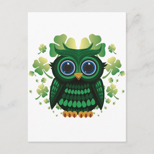 Saint Patrick's Owl Briefkaart (Voorkant)